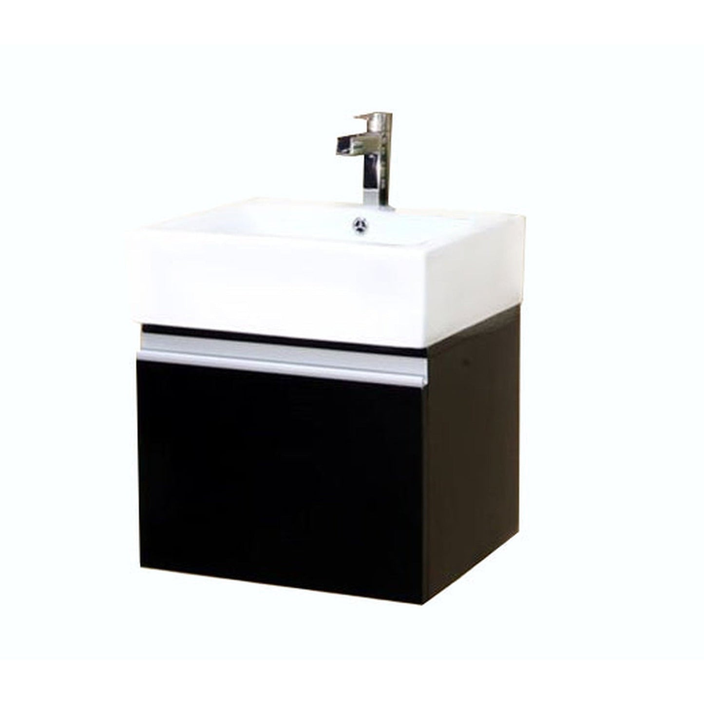 Bellaterra Home 21" 1-Door Dark Espresso Wall-Mount Vanity Set With White Ceramic Integrated Sink and White Ceramic Top