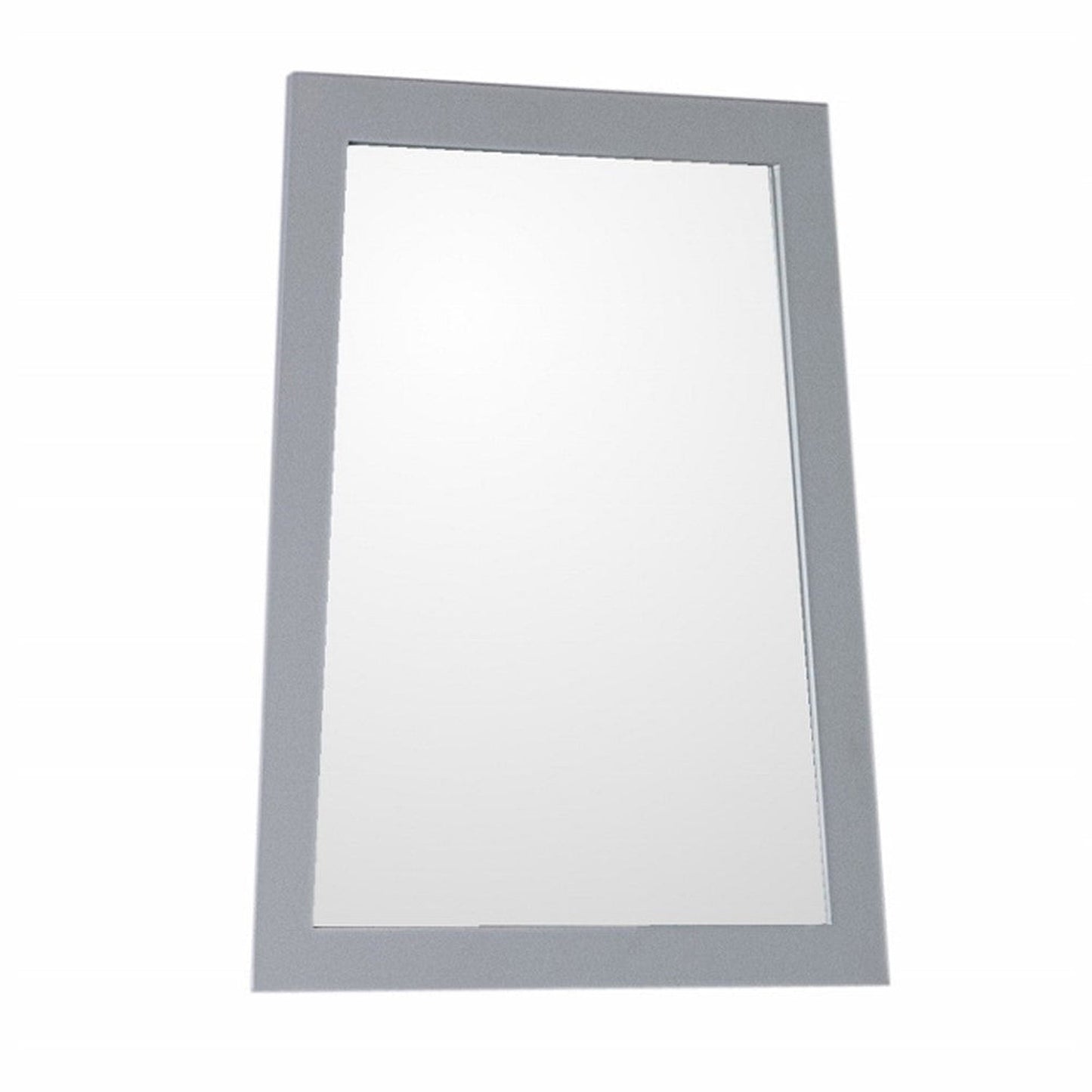 Bellaterra Home 22" x 28" Light Gray Irregular Wall-Mounted Wood Framed Mirror