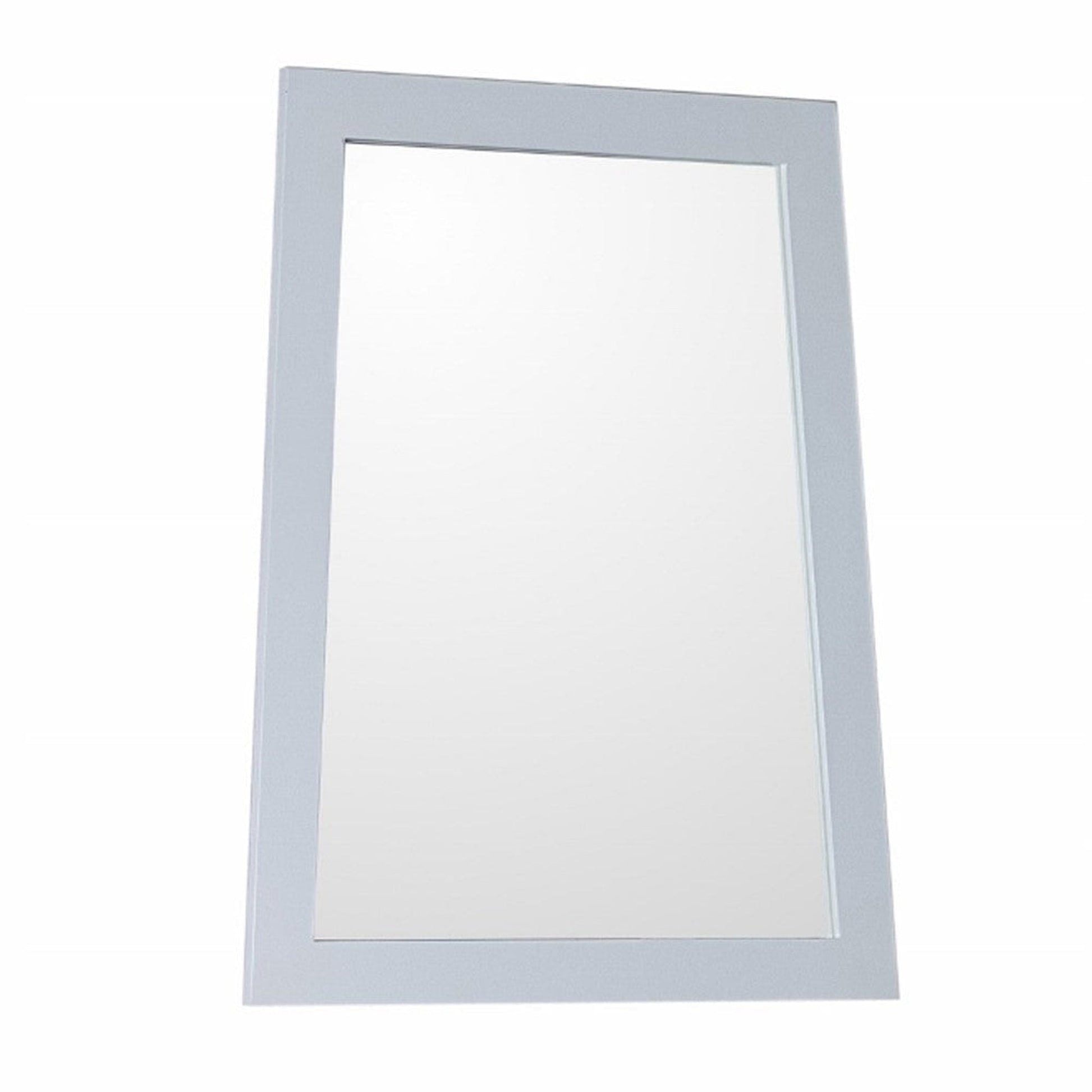 Bellaterra Home 22" x 28" White Irregular Wall-Mounted Wood Framed Mirror