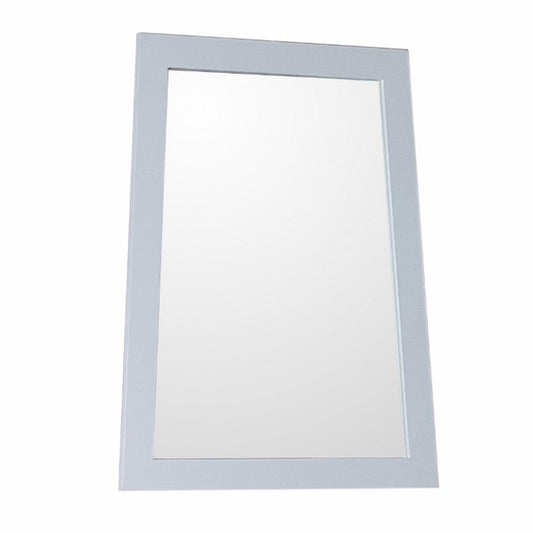 Bellaterra Home 22" x 28" White Irregular Wall-Mounted Wood Framed Mirror