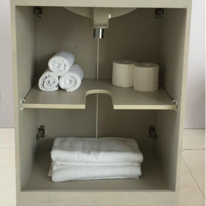 Bellaterra Home 24" 2-Door Light Gray Freestanding Vanity Set With Ceramic Integrated Sink and Ceramic Top