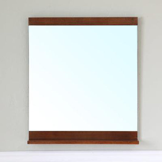 Bellaterra Home 32" x 46" Walnut Rectangle Wall-Mounted Solid Wood Framed Mirror
