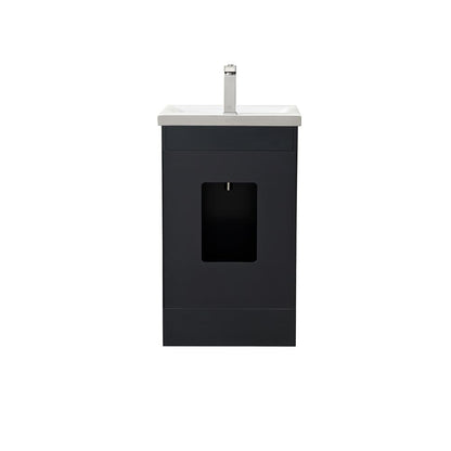 Bellaterra Home 400700-20-DG-CE 20" Dark Gray Single Sink Vanity With White Ceramic Sink Top