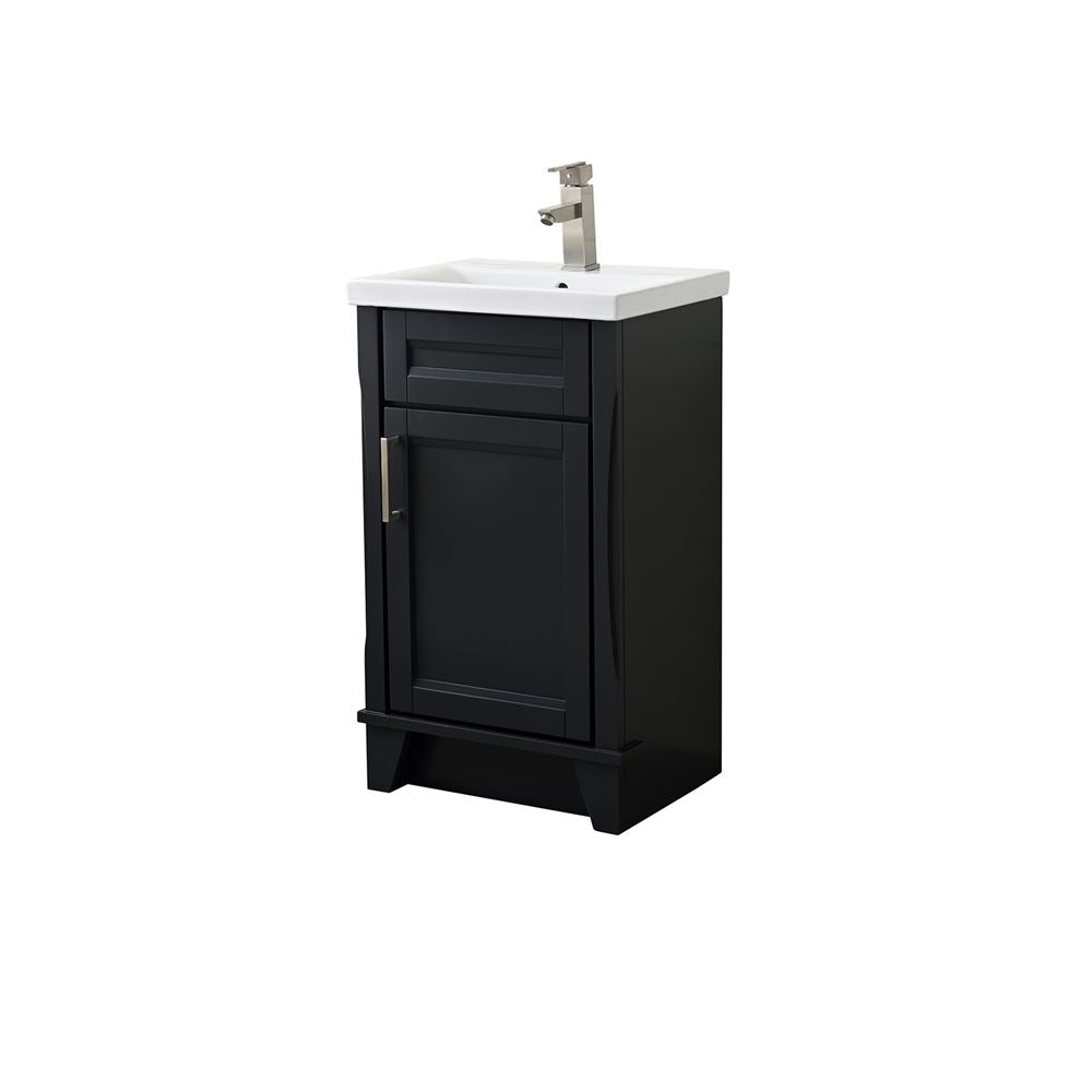 Bellaterra Home 400700-20-DG-CE 20" Dark Gray Single Sink Vanity With White Ceramic Sink Top
