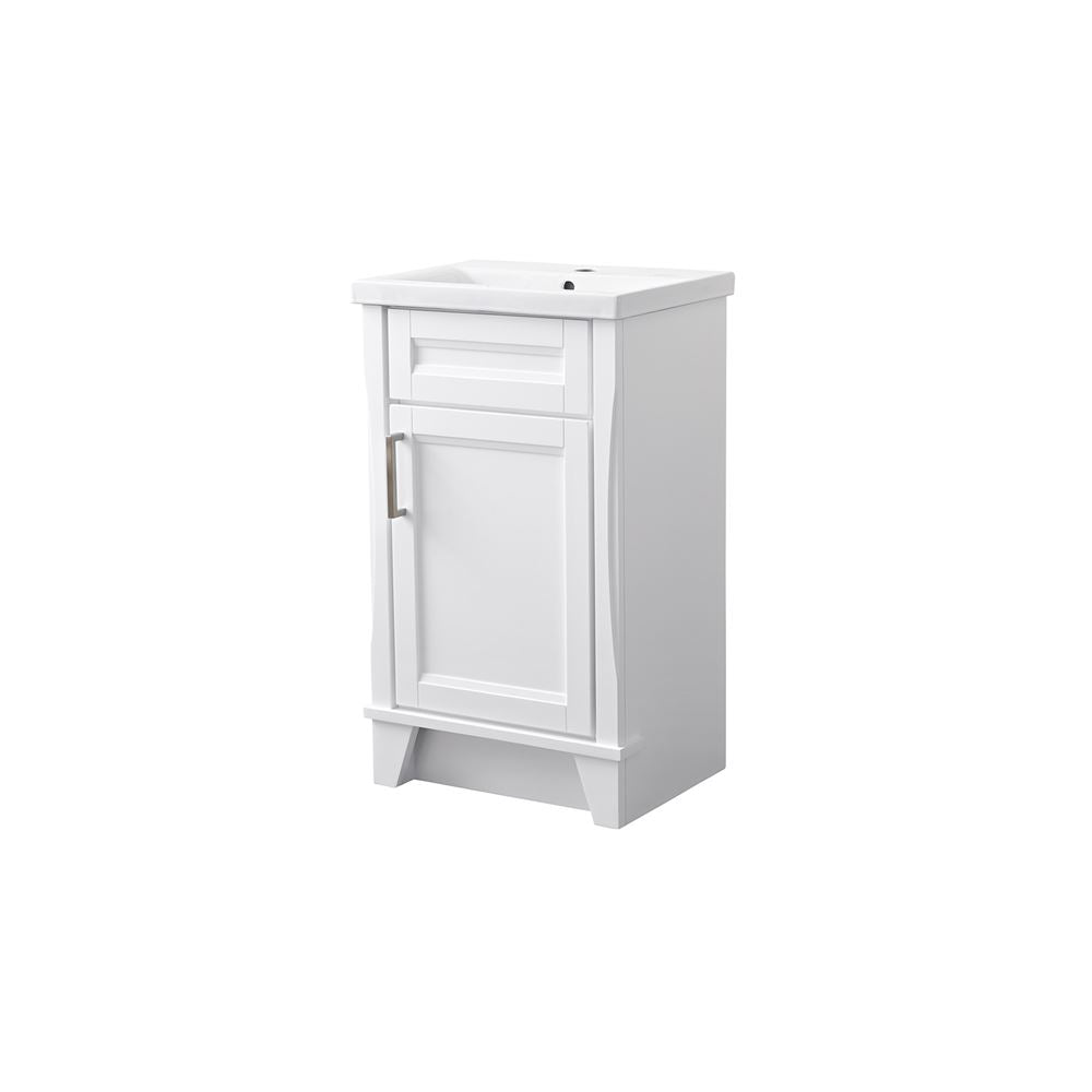 Bellaterra Home 400700-20-WH-CE 20" White Single Sink Vanity With White Ceramic Sink Top