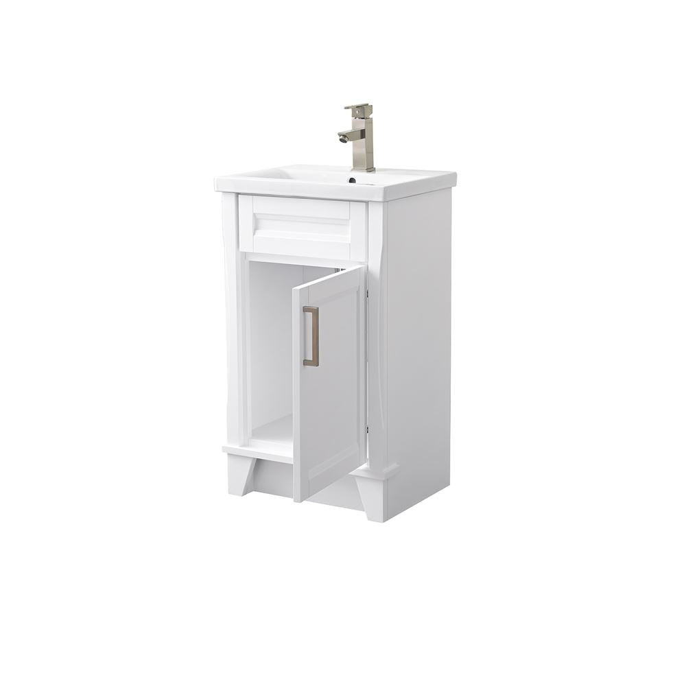 Bellaterra Home 400700-20-WH-CE 20" White Single Sink Vanity With White Ceramic Sink Top