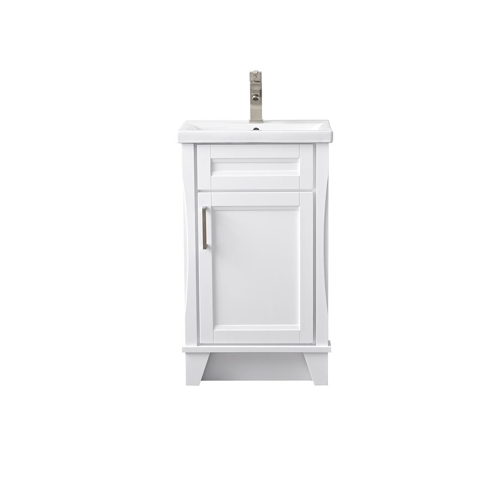 Bellaterra Home 400700-20-WH-CE 20" White Single Sink Vanity With White Ceramic Sink Top