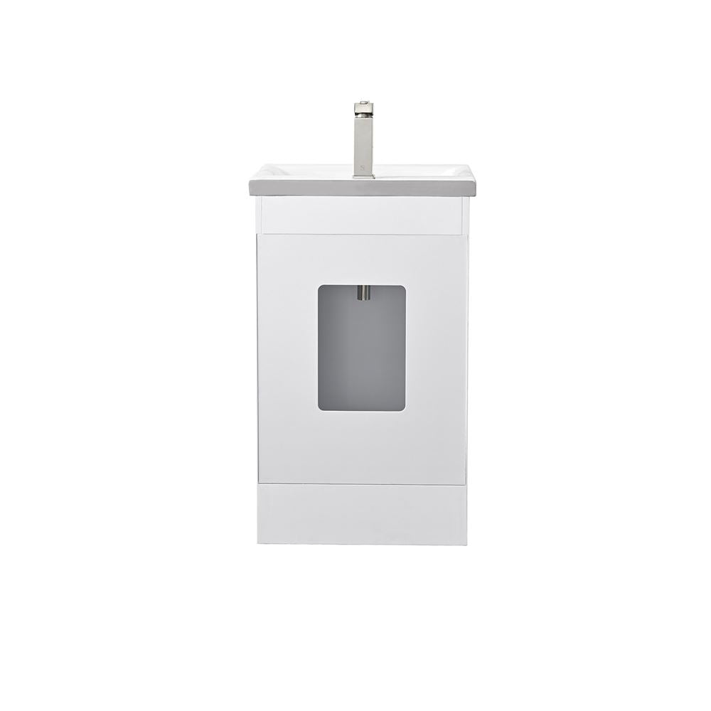 Bellaterra Home 400700-20-WH-CE 20" White Single Sink Vanity With White Ceramic Sink Top