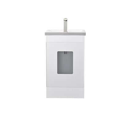Bellaterra Home 400700-20-WH-CE 20" White Single Sink Vanity With White Ceramic Sink Top