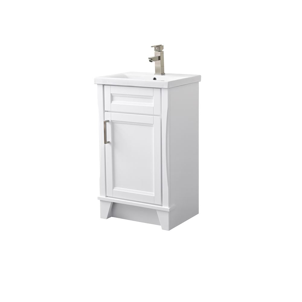 Bellaterra Home 400700-20-WH-CE 20" White Single Sink Vanity With White Ceramic Sink Top