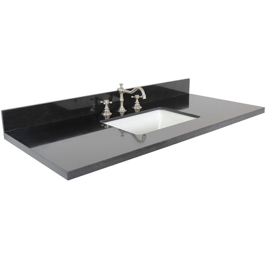 Bellaterra Home 49" x 22" Black Galaxy Three Hole Vanity Top With Undermount Rectangular Sink and Overflow