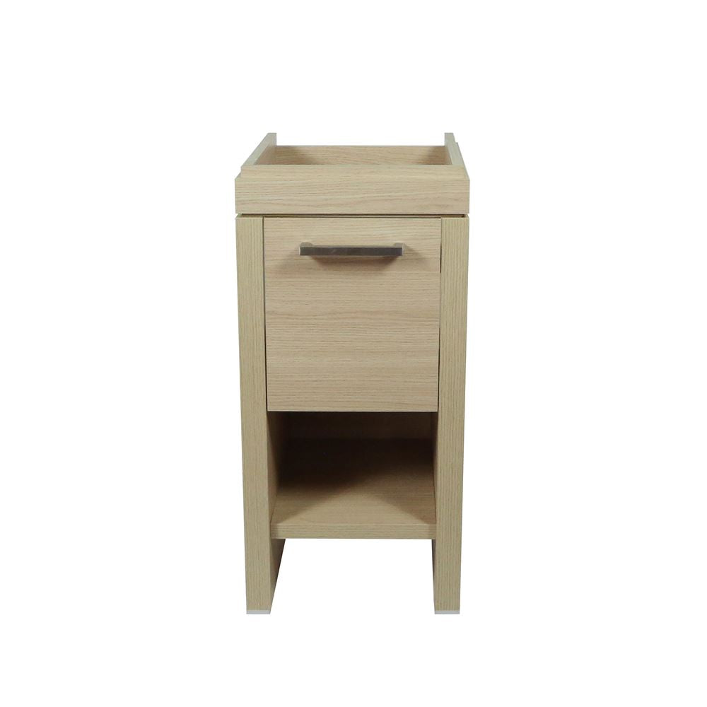 Bellaterra Home 500137-CO 16" Neutral Finish Single Sink Vanity With White Ceramic Top
