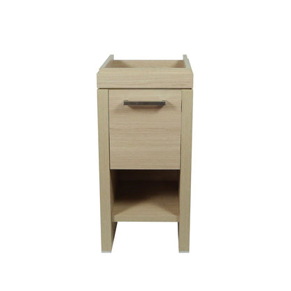 Bellaterra Home 500137-CO 16" Neutral Finish Single Sink Vanity With White Ceramic Top