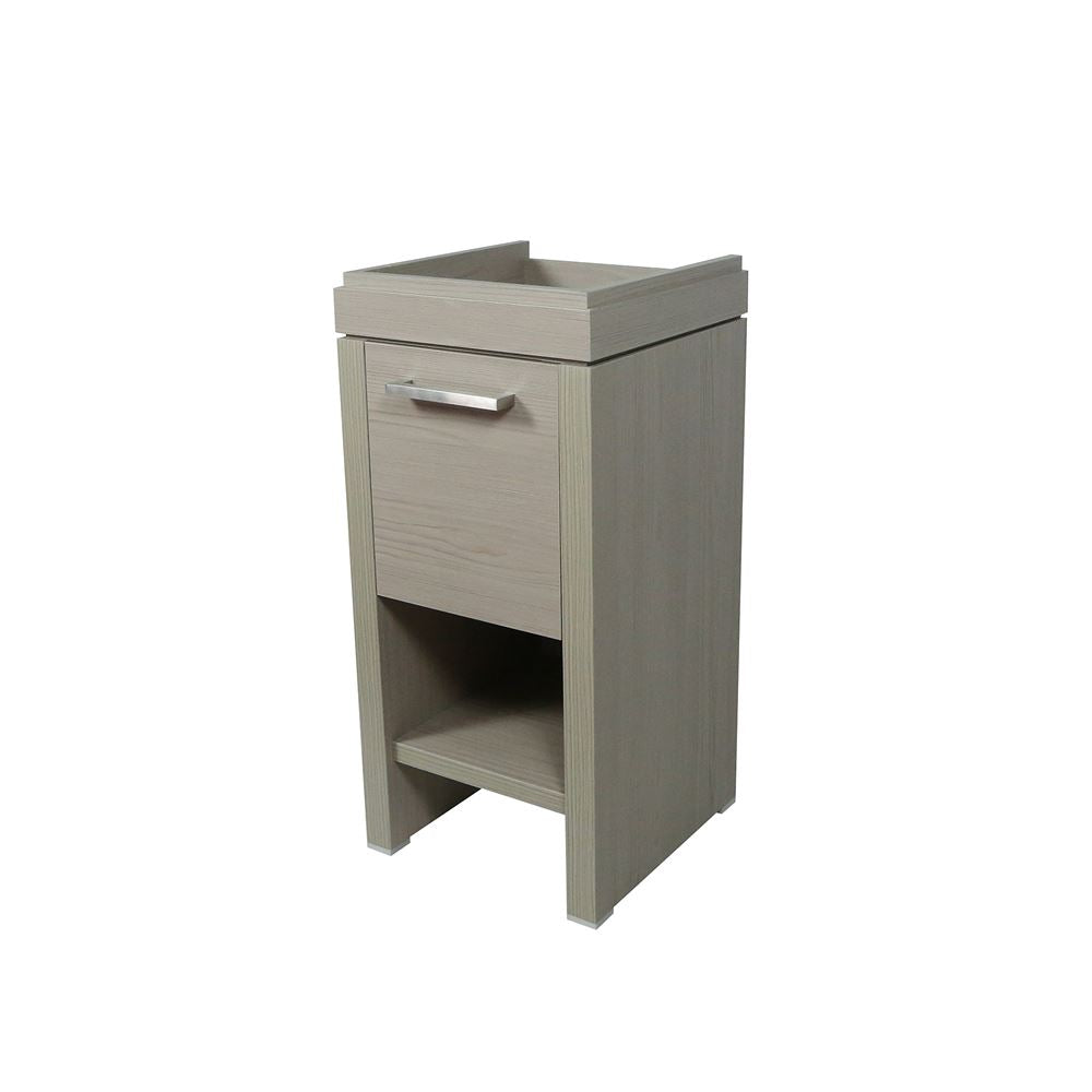 Bellaterra Home 500137-EP 16" Light Gray Single Sink Vanity With White Ceramic Top