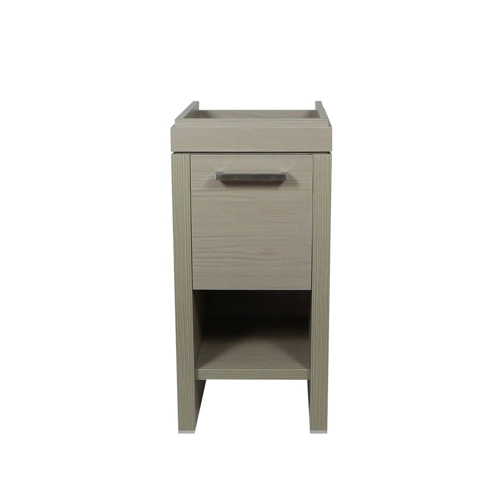 Bellaterra Home 500137-EP 16" Light Gray Single Sink Vanity With White Ceramic Top