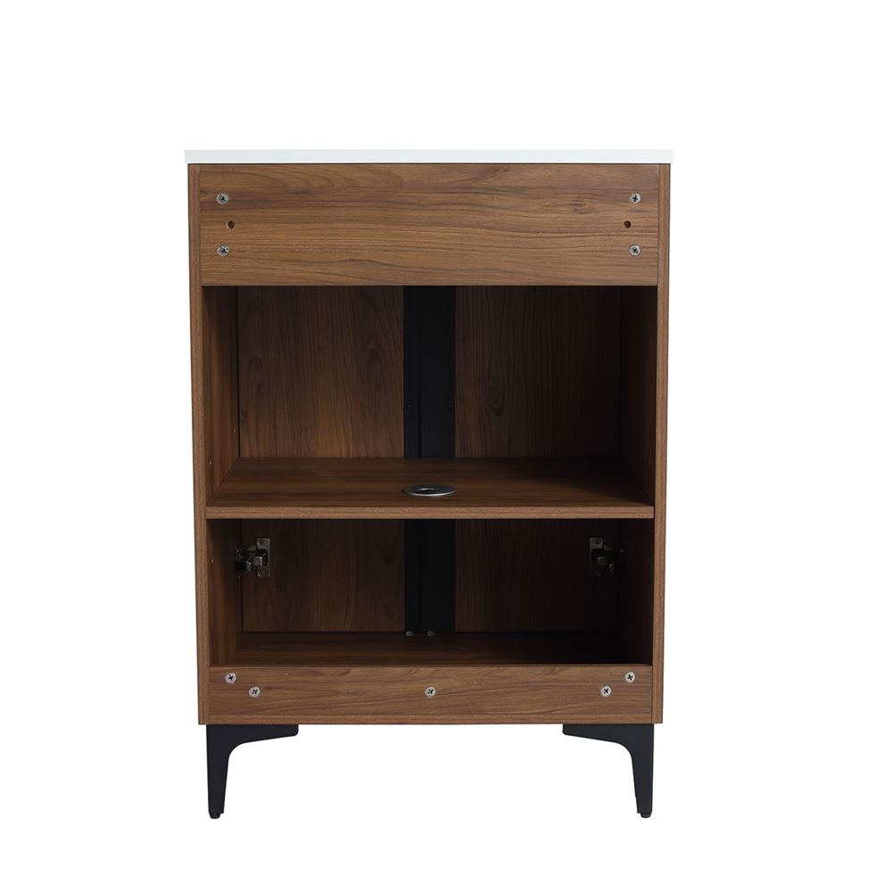 Bellaterra Home 500603-24 24" Brown Walnut Single Sink Vanity