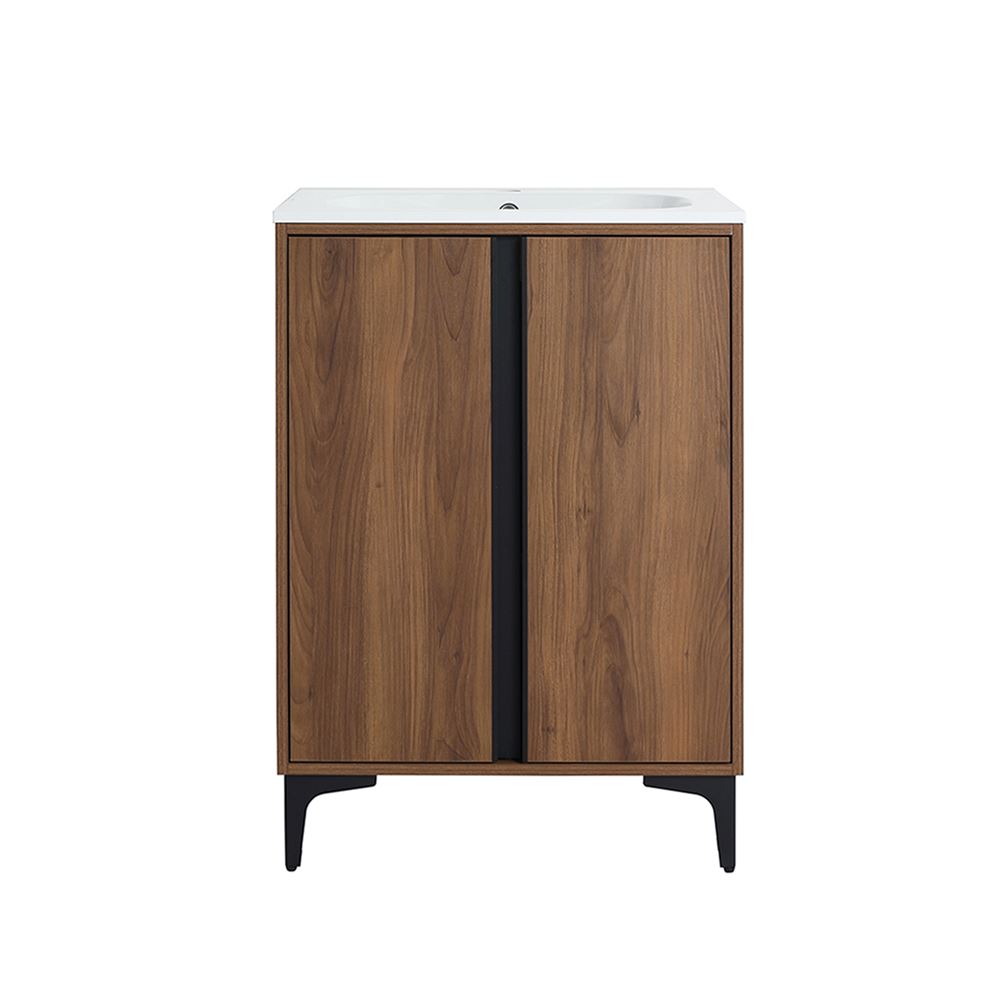 Bellaterra Home 500603-24 24" Brown Walnut Single Sink Vanity