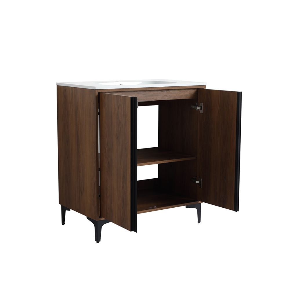 Bellaterra Home 500603-30 30" Brown Walnut Single Sink Vanity