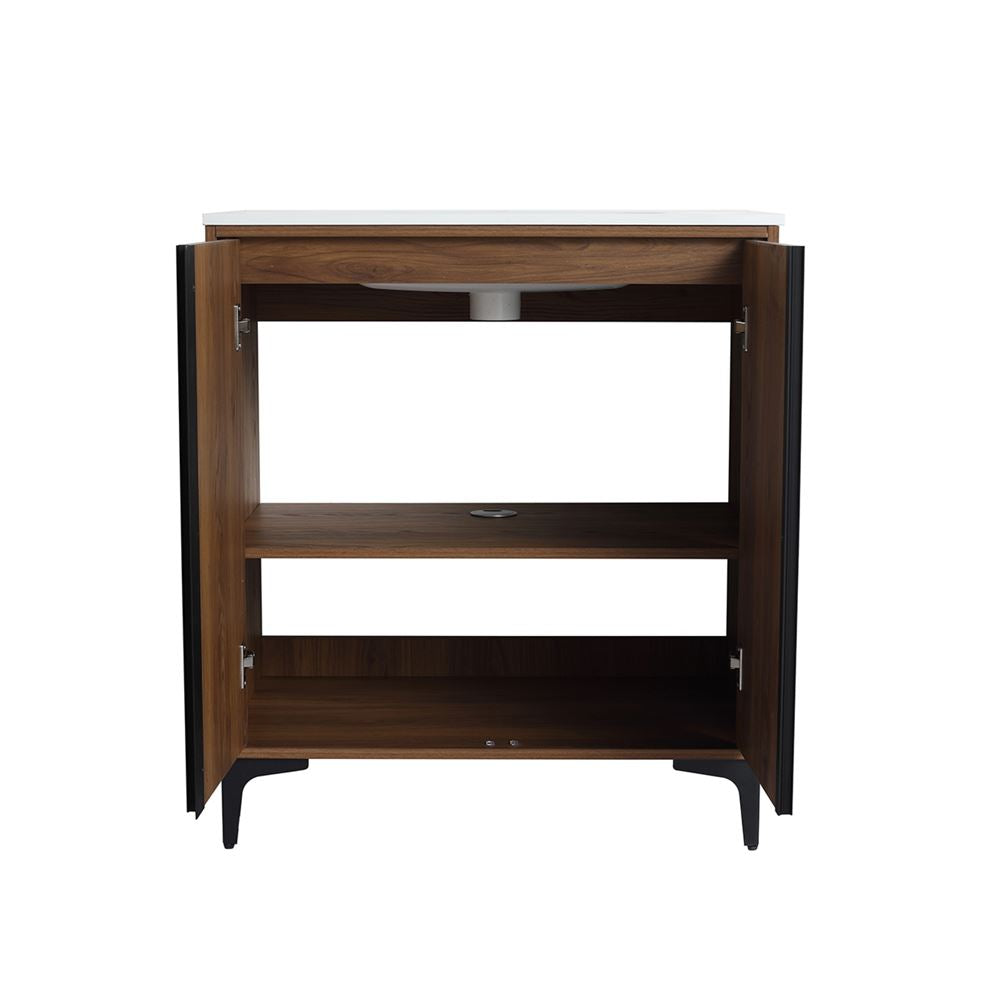 Bellaterra Home 500603-30 30" Brown Walnut Single Sink Vanity