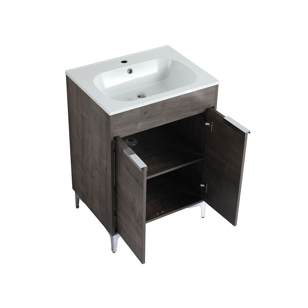 Bellaterra Home 500604-24 24" Gray Oak Single Sink Vanity