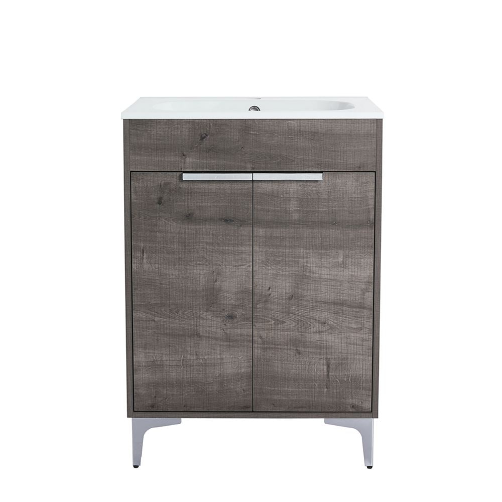 Bellaterra Home 500604-24 24" Gray Oak Single Sink Vanity