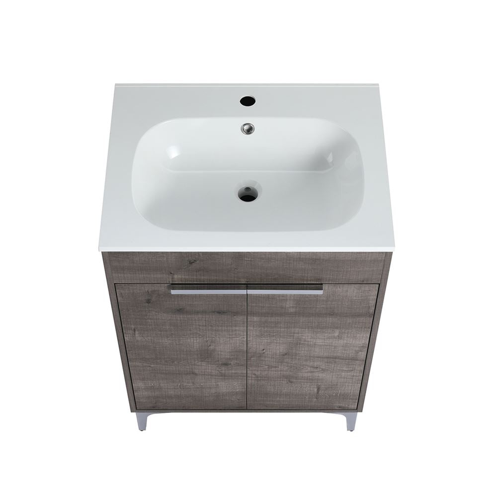 Bellaterra Home 500604-24 24" Gray Oak Single Sink Vanity