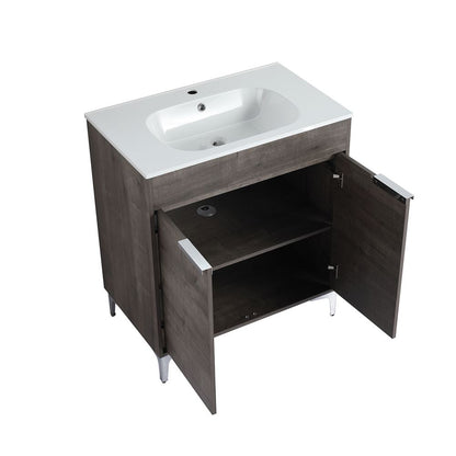 Bellaterra Home 500604-30 30" Gray Oak Single Sink Vanity
