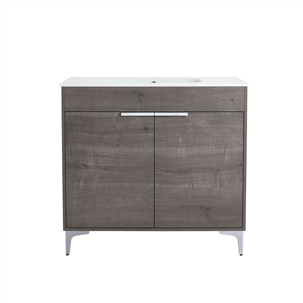 Bellaterra Home 500604-36 36" Gray Oak Single Sink Vanity