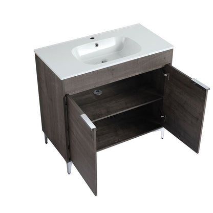 Bellaterra Home 500604-36 36" Gray Oak Single Sink Vanity