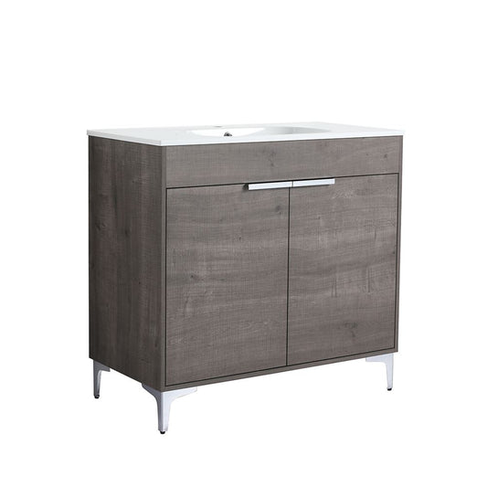 Bellaterra Home 500604-36 36" Gray Oak Single Sink Vanity