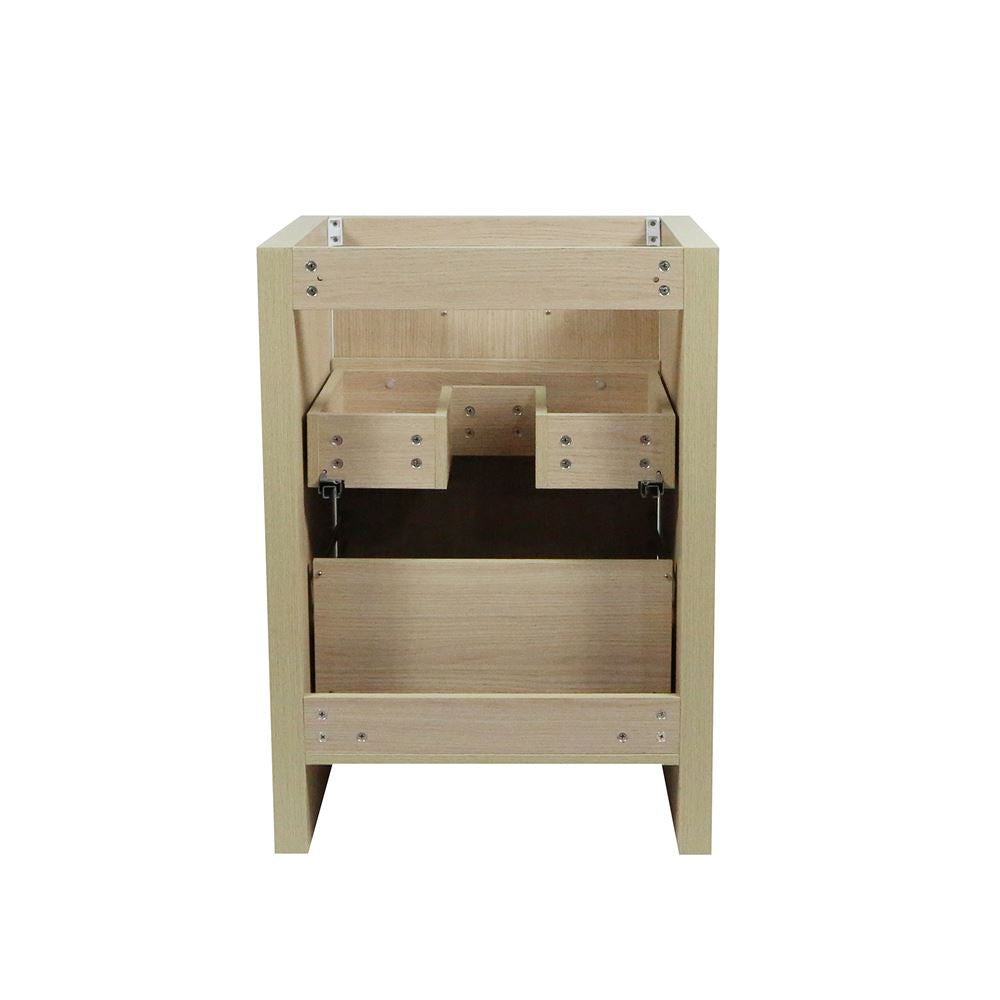 Bellaterra Home 502001C-24-CO 24" Neutral Finish Single Sink Vanity With White Ceramic Top