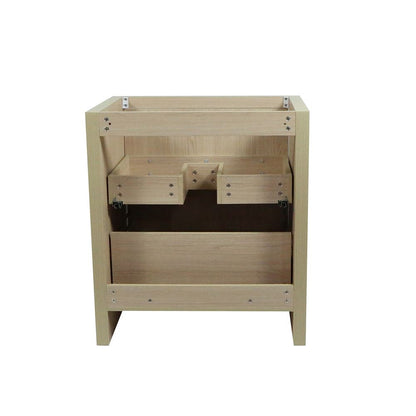 Bellaterra Home 502001C-30-CO 30" Neutral Finish Single Sink Vanity With White Ceramic Top