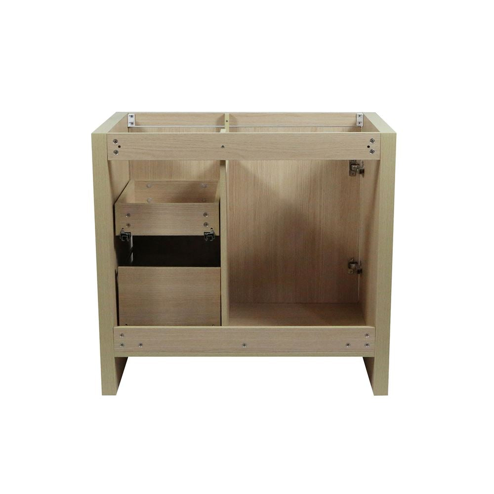 Bellaterra Home 502001C-36-CO 36" Neutral Finish Single Sink Vanity With White Ceramic Top