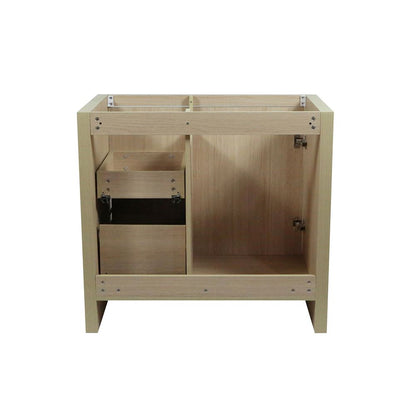 Bellaterra Home 502001C-36-CO 36" Neutral Finish Single Sink Vanity With White Ceramic Top