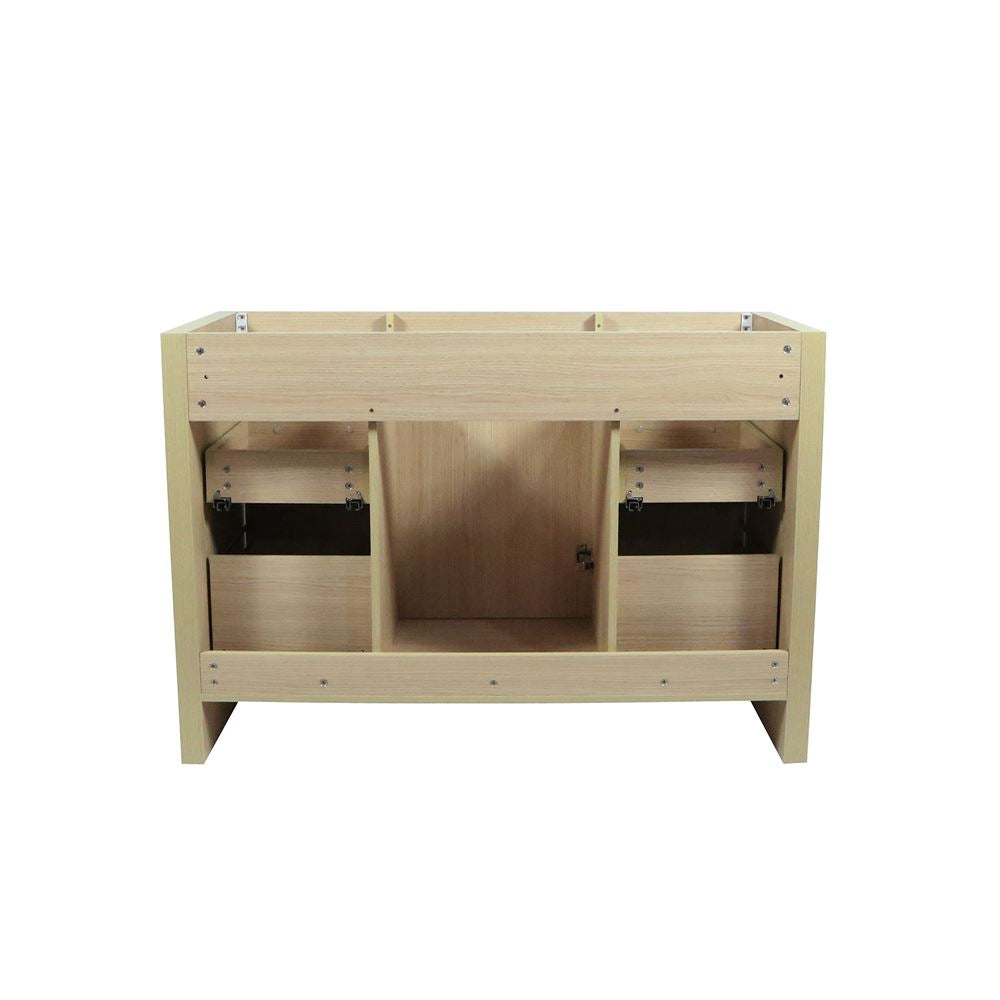 Bellaterra Home 502001C-48S-CO 48" Neutral Finish Single Sink Vanity With White Ceramic Top