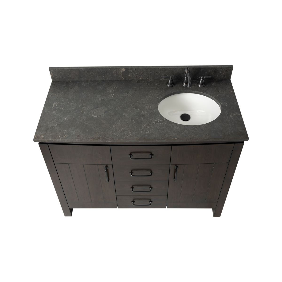 Bellaterra Home 6001R-48-DW-BLS 48" Natural Fir Wood Veneer Single Sink Vanity