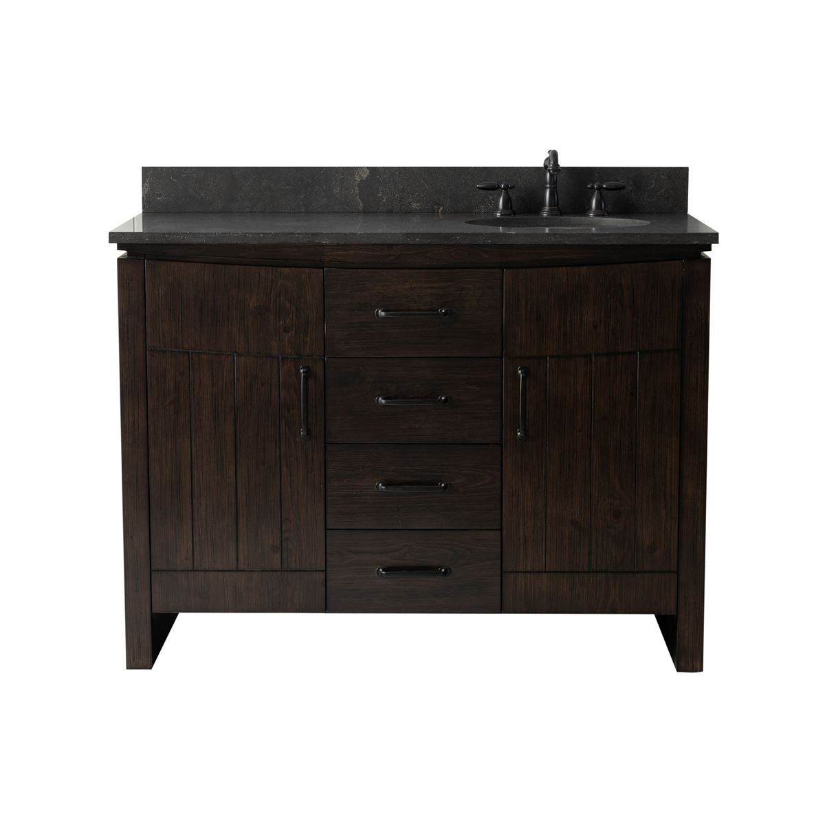 Bellaterra Home 6001R-48-DW-BLS 48" Natural Fir Wood Veneer Single Sink Vanity