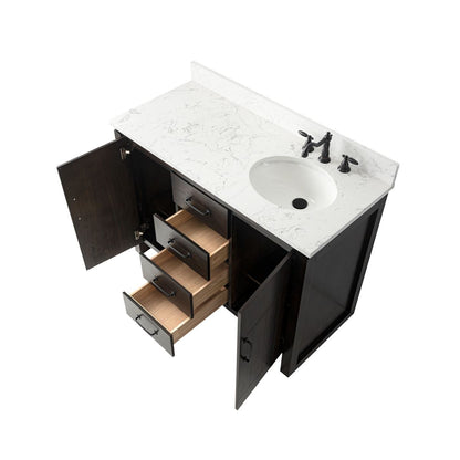 Bellaterra Home 6001R-48-DW-EGS 48" Natural Fir Wood Veneer Single Sink Vanity