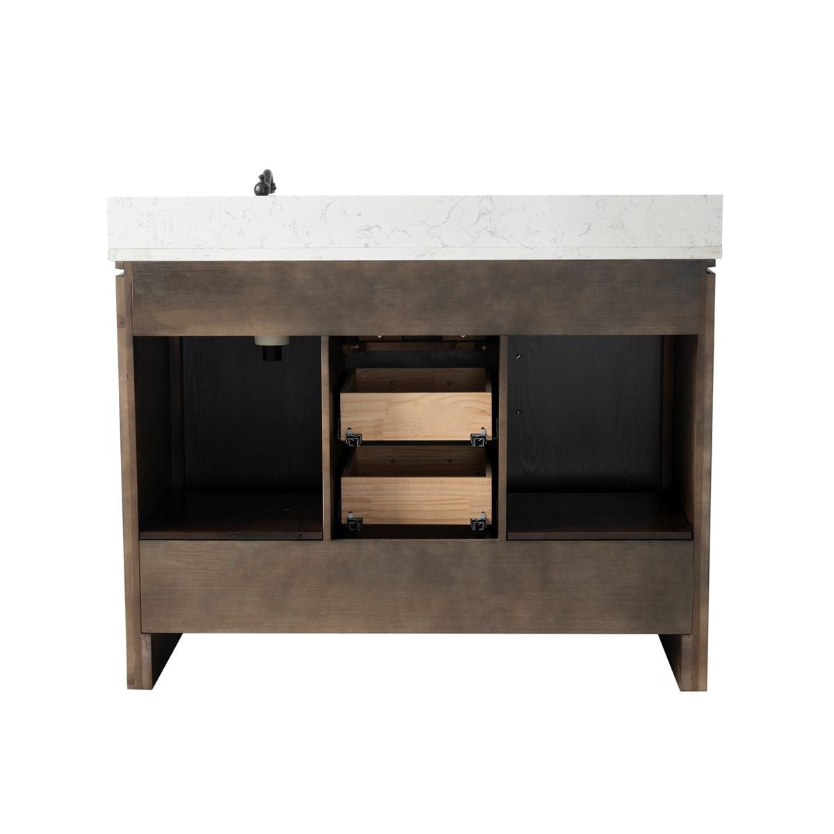 Bellaterra Home 6001R-48-DW-EGS 48" Natural Fir Wood Veneer Single Sink Vanity