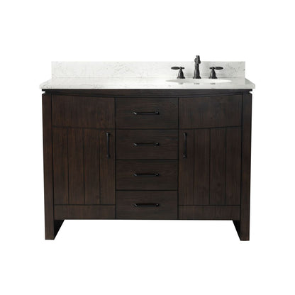 Bellaterra Home 6001R-48-DW-EGS 48" Natural Fir Wood Veneer Single Sink Vanity