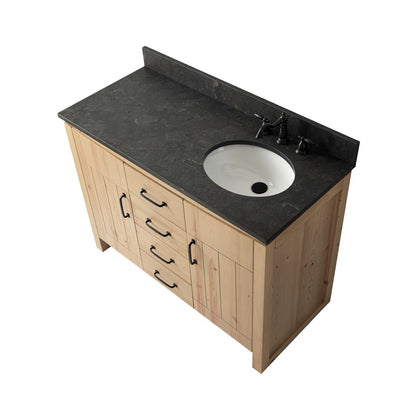 Bellaterra Home 6001R-48-NNL-BLS 48" Natural Fir Wood Veneer Single Sink Vanity