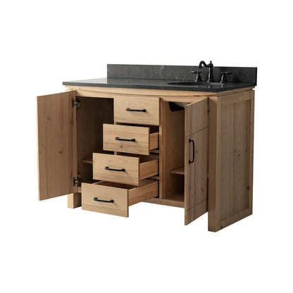 Bellaterra Home 6001R-48-NNL-BLS 48" Natural Fir Wood Veneer Single Sink Vanity