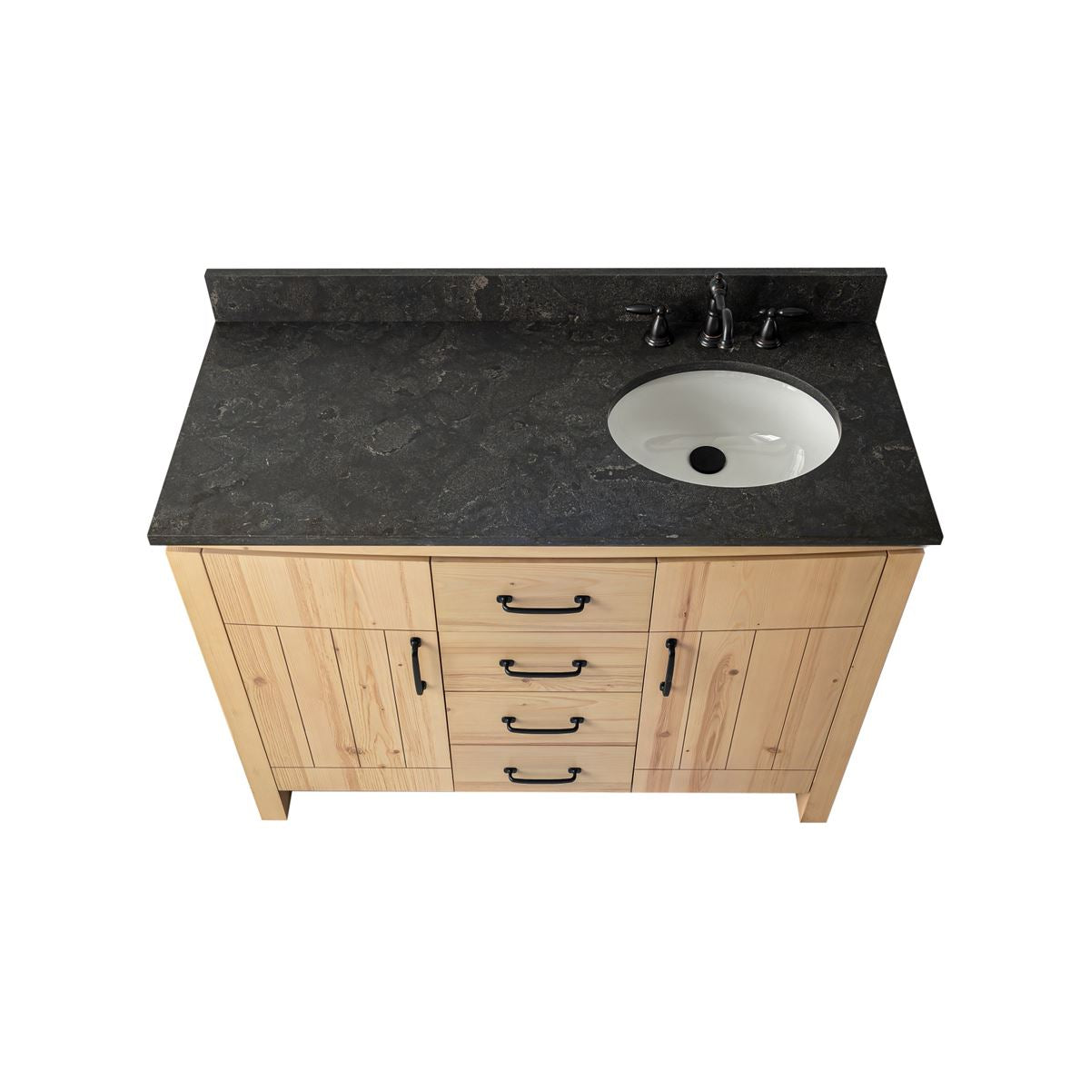 Bellaterra Home 6001R-48-NNL-BLS 48" Natural Fir Wood Veneer Single Sink Vanity