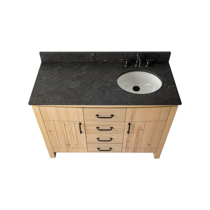 Bellaterra Home 6001R-48-NNL-BLS 48" Natural Fir Wood Veneer Single Sink Vanity