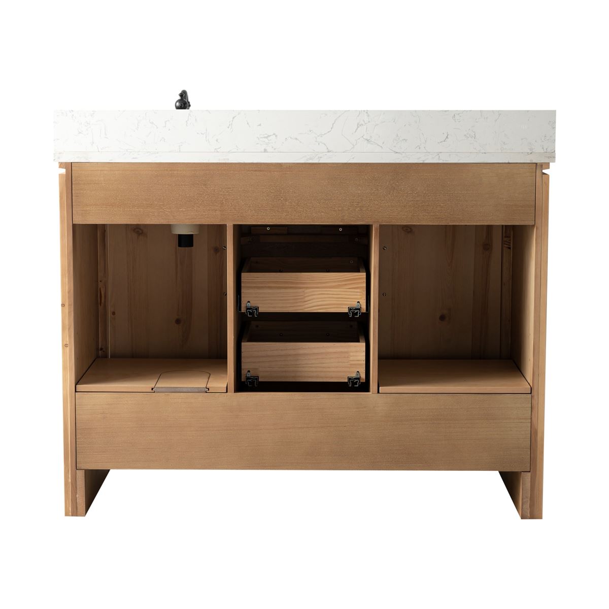 Bellaterra Home 6001R-48-NNL-EGS 48" Natural Fir Wood Veneer Single Sink Vanity