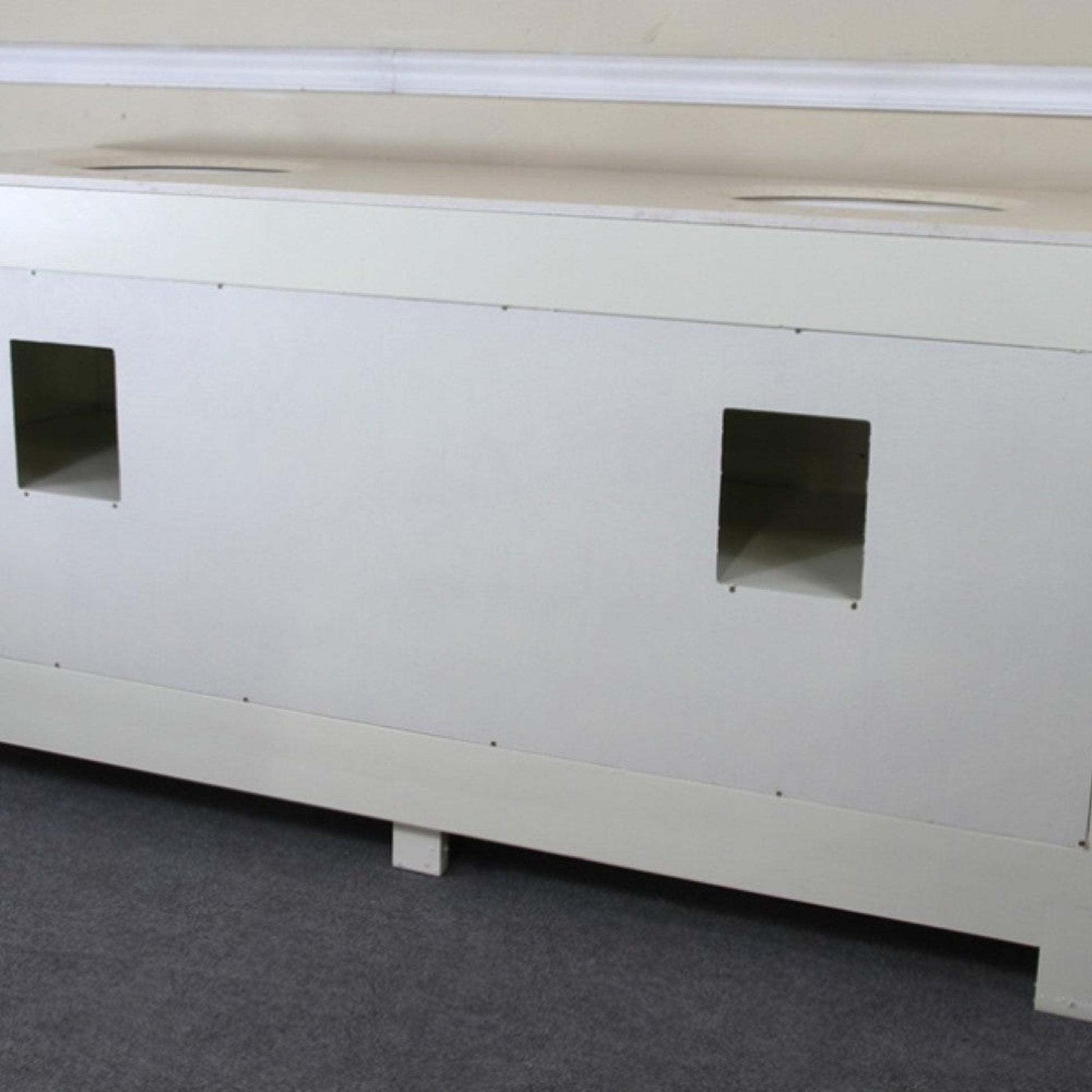 Bellaterra Home 72" 4-Door 3-Drawer Cream White Freestanding Vanity Set With White Ceramic Double Undermount Sink and Cream Marble Top