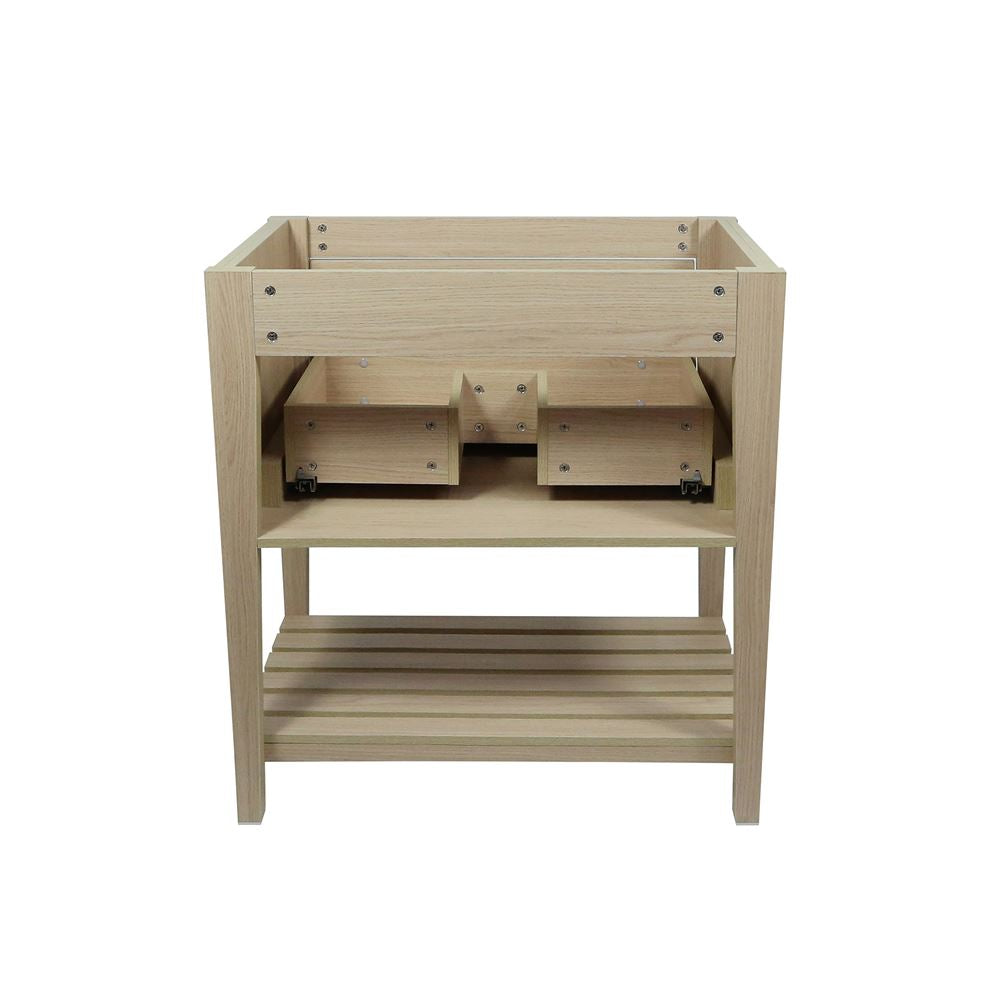 Bellaterra Home 804353V-CO 32" Neutral Finish Single Sink Vanity With White Composite Granite Top