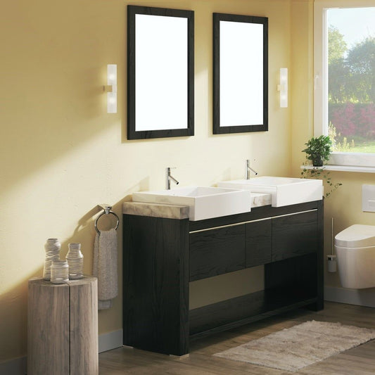 Bellaterra Home 804375A-BL 58" Black Wood Double Sink Vanity