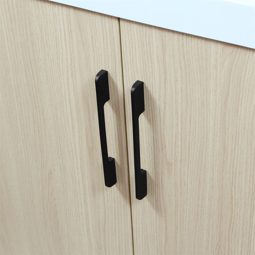 Bellaterra Home 804381V-CO 32" Neutral Finish Single Sink Vanity With White Composite Granite Top