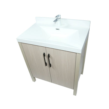Bellaterra Home 804381V-EP 32" Light Gray Single Sink Vanity With White Composite Granite Top